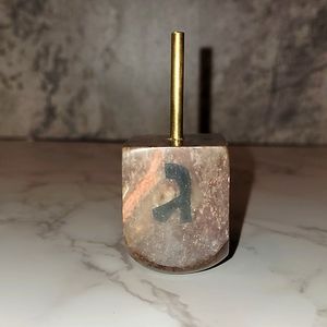 Vintage Soapstone & brass Inlay Dreidel